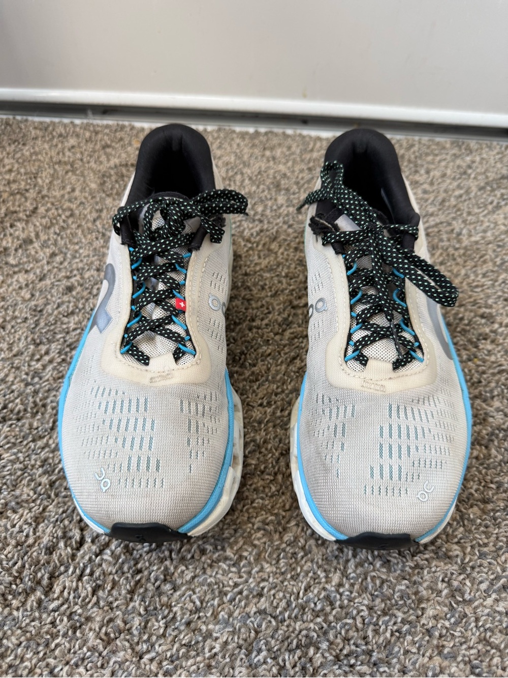 On Cloudrunning Women's Athletic Shoes in Light Gray and Blue - Picture 2 of 7